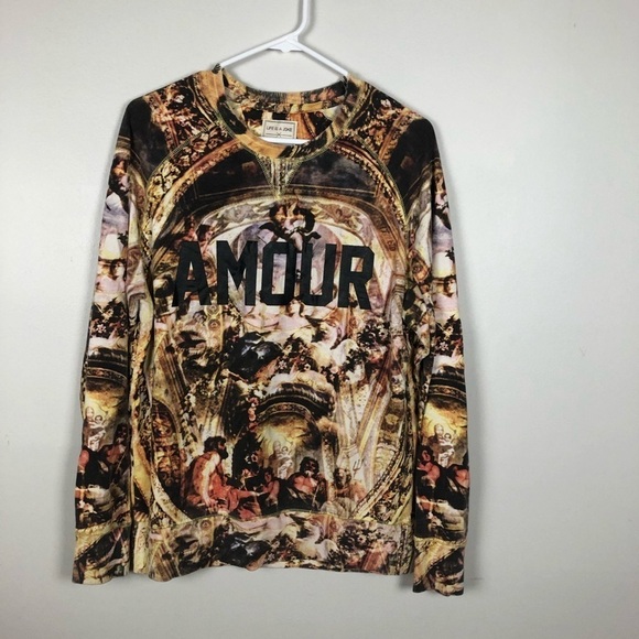 Life is a joke Women’s hoodie with more spell out an Italian scene background L - Picture 1 of 6